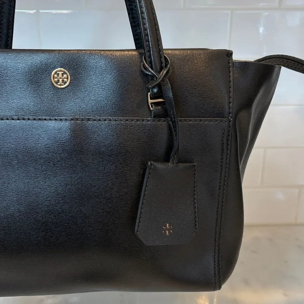 Tory Burch Bag Purse Handbag Parker Saffiano Leather Structured Tote Shoulder